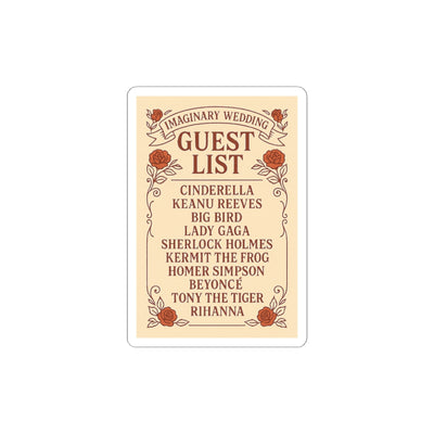 Imaginary Wedding Guest List Meme Sticker Pack | Trending